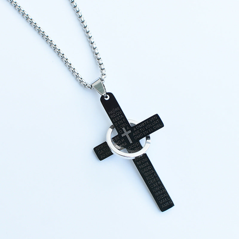 Wholesale Men' s stainless steel cross necklace